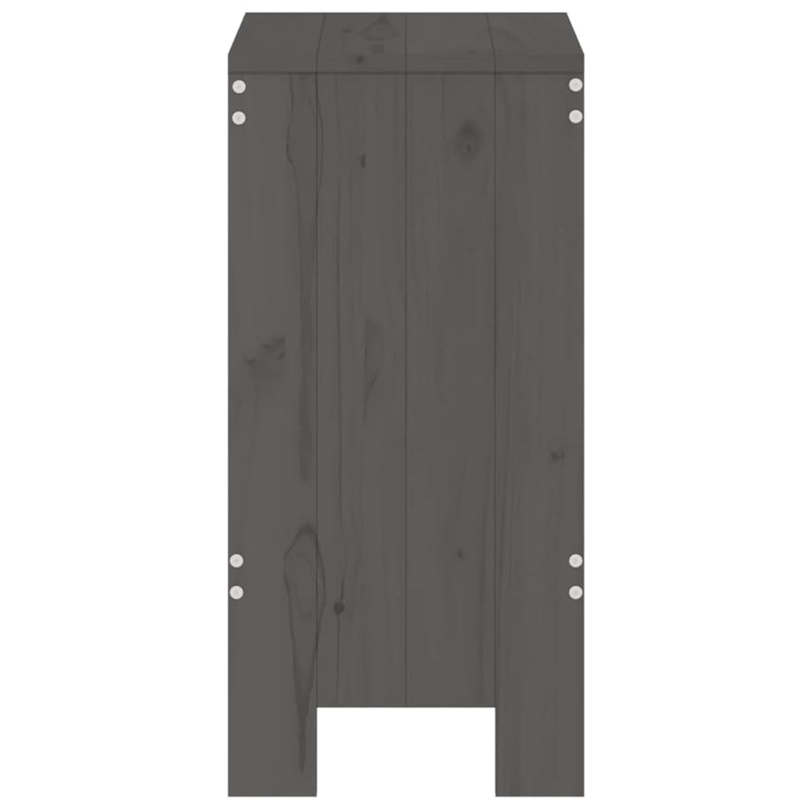 Barkrukken Massief Grenenhout Grijs 40 x 36 x 75 cm Grijs grenenhout
