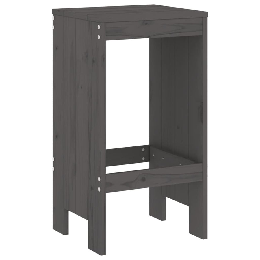Barkrukken Massief Grenenhout Grijs 40 x 36 x 75 cm Grijs grenenhout