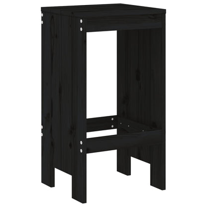 Barkrukken Massief Grenenhout Zwart 40 x 36 x 75 cm Zwart grenenhout