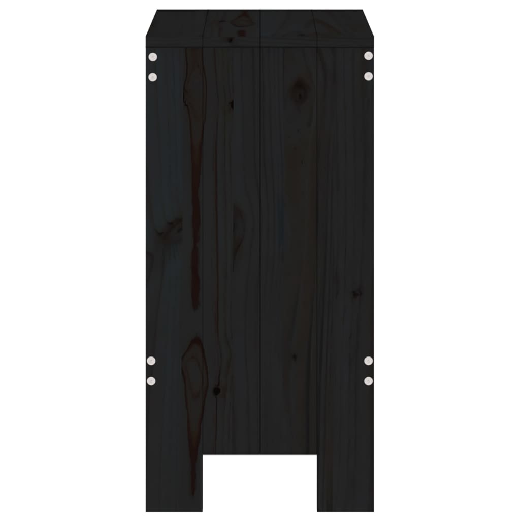 Barkrukken Massief Grenenhout Zwart 40 x 36 x 75 cm Zwart grenenhout