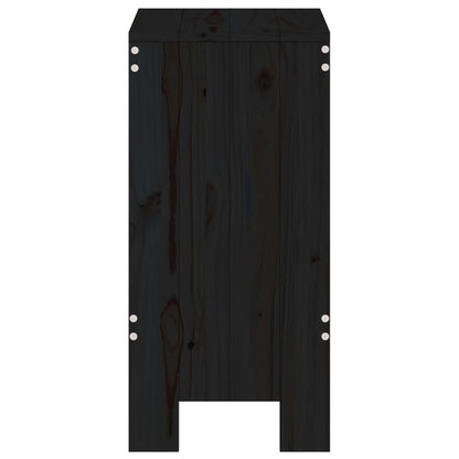 Barkrukken Massief Grenenhout Zwart 40 x 36 x 75 cm Zwart grenenhout