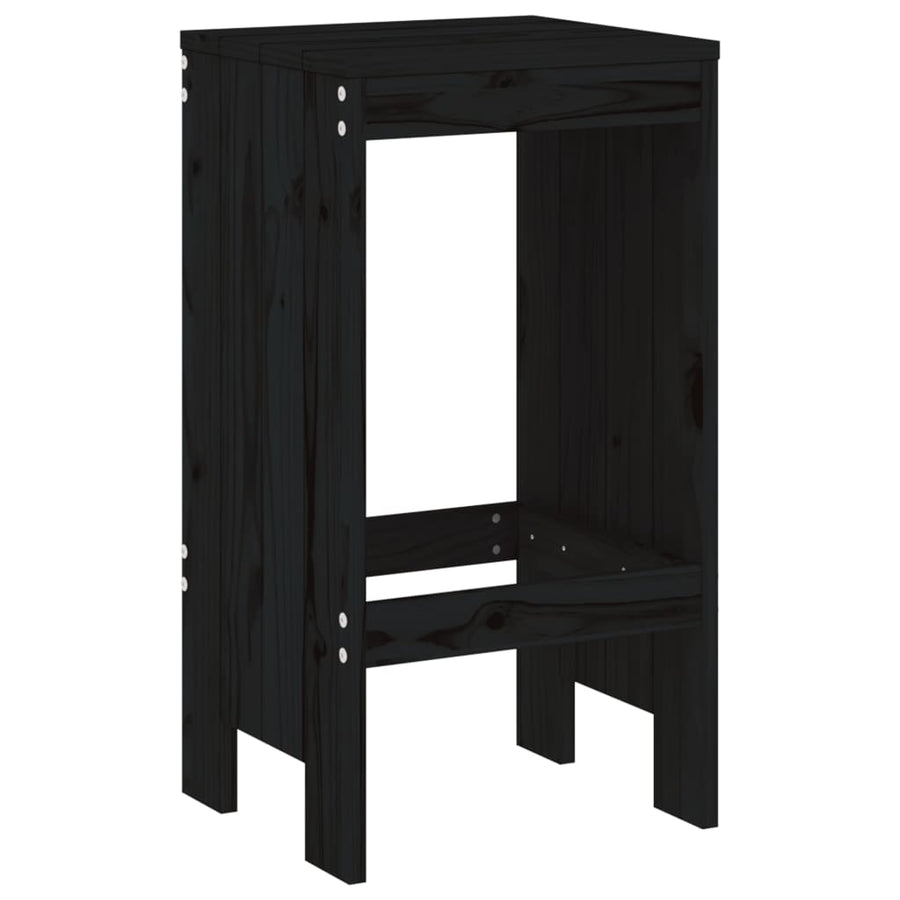 Barkrukken Massief Grenenhout Zwart 40 x 36 x 75 cm Zwart grenenhout
