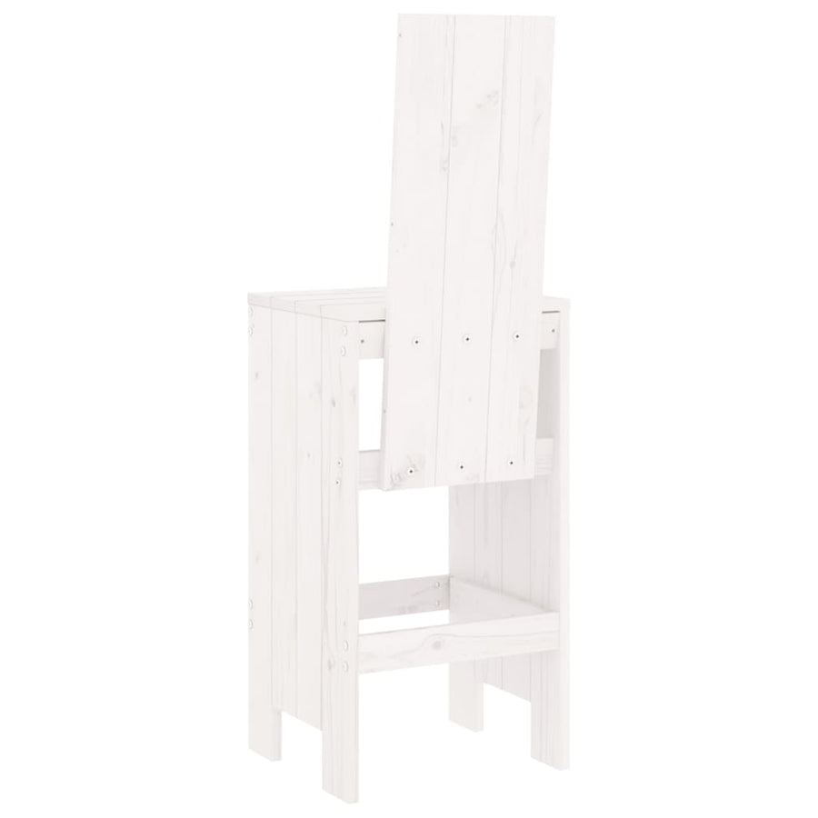 Barkrukken Massief Grenenhout Wit 40 x 42 x 120 cm Wit grenenhout