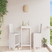 Barkrukken 2 st massief grenenhout wit 40x42x120 cm