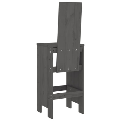 Barkrukken Massief Grenenhout Grijs 40 x 42 x 120 cm Grijs grenenhout