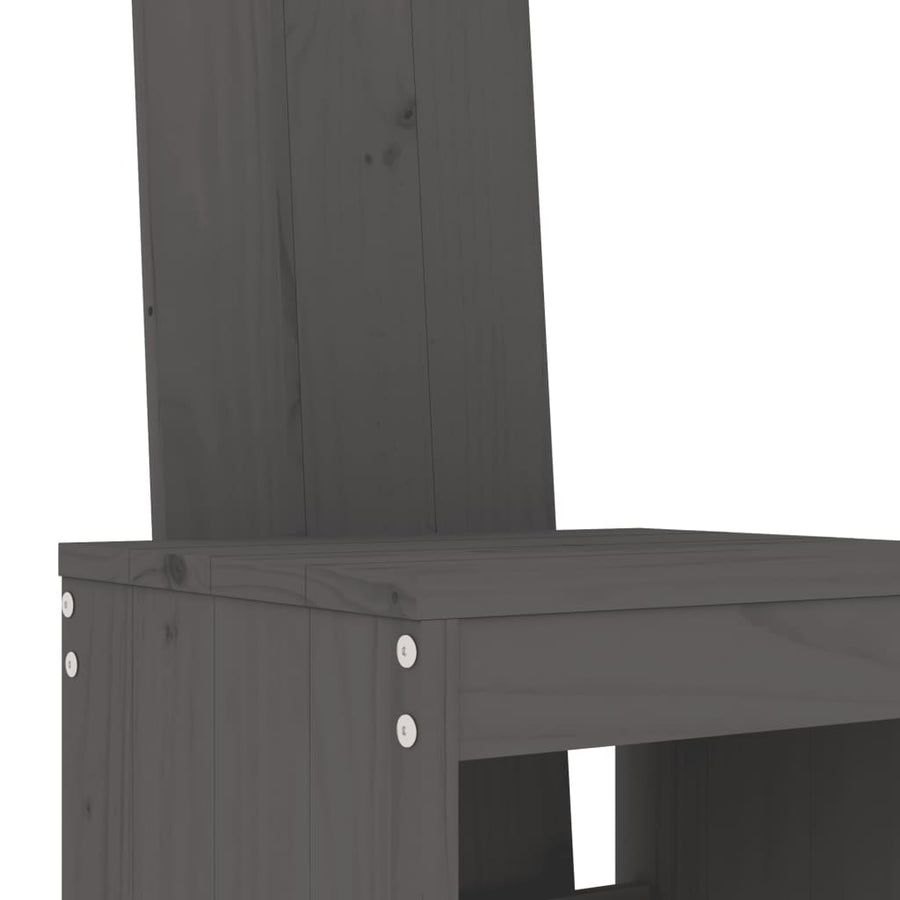 Barkrukken Massief Grenenhout Grijs 40 x 42 x 120 cm Grijs grenenhout