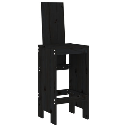 Barkrukken Massief Grenenhout Zwart 40 x 42 x 120 cm Zwart grenenhout