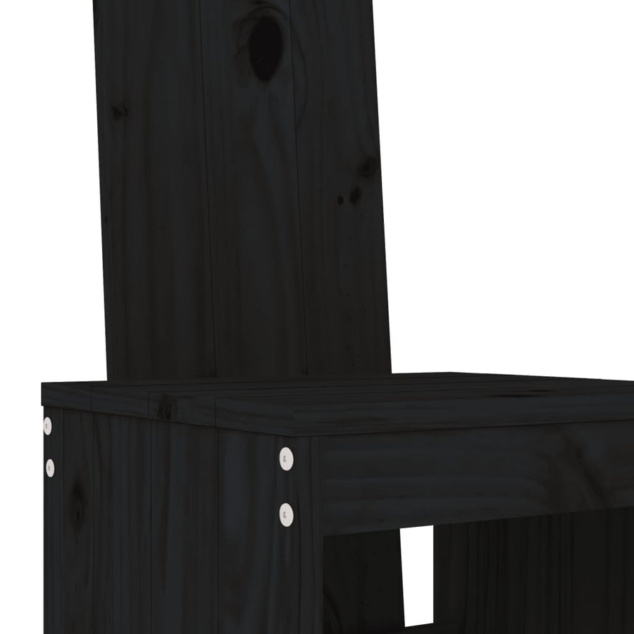 Barkrukken Massief Grenenhout Zwart 40 x 42 x 120 cm Zwart grenenhout