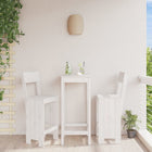Barkrukken 2 st massief grenenhout wit 40x48,5x115,5 cm
