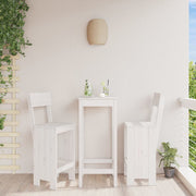 Barkrukken 2 st massief grenenhout wit 40x48,5x115,5 cm