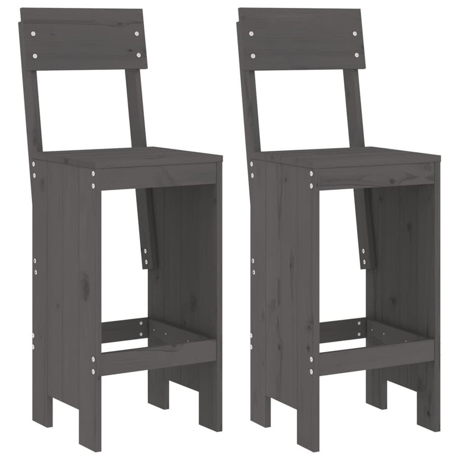 Barkrukken 40X48,5X115,5 Cm Massief Grenenhout Grijs 40 x 48.5 x 115.5 cm Grijs grenenhout