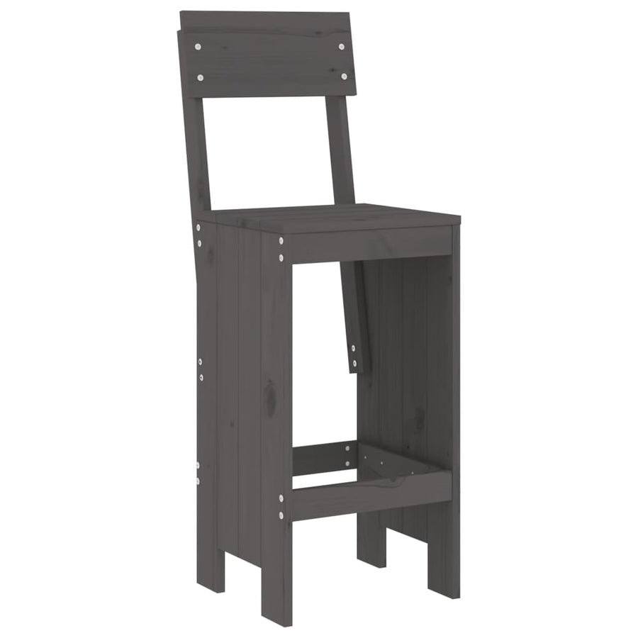 Barkrukken 40X48,5X115,5 Cm Massief Grenenhout Grijs 40 x 48.5 x 115.5 cm Grijs grenenhout
