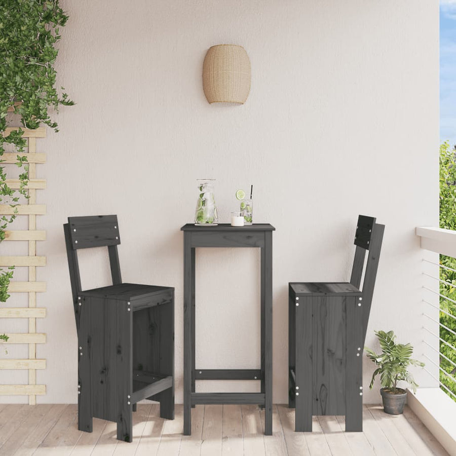 Barkrukken 40X48,5X115,5 Cm Massief Grenenhout Grijs 40 x 48.5 x 115.5 cm Grijs grenenhout