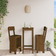Barkrukken 2 st massief grenenhout honingbruin 40x48,5x115,5 cm