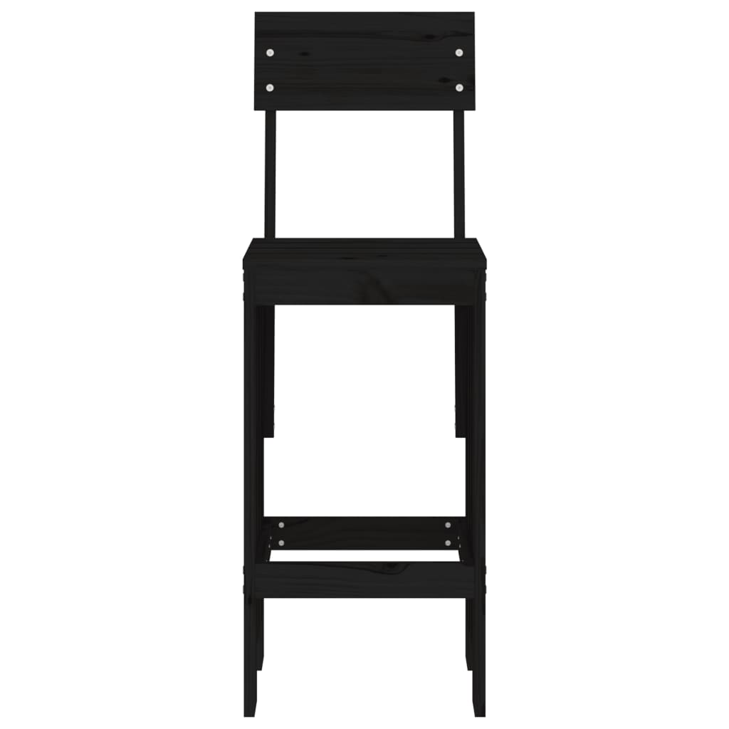 Barkrukken 40X48,5X115,5 Cm Massief Grenenhout Zwart 40 x 48.5 x 115.5 cm Zwart grenenhout
