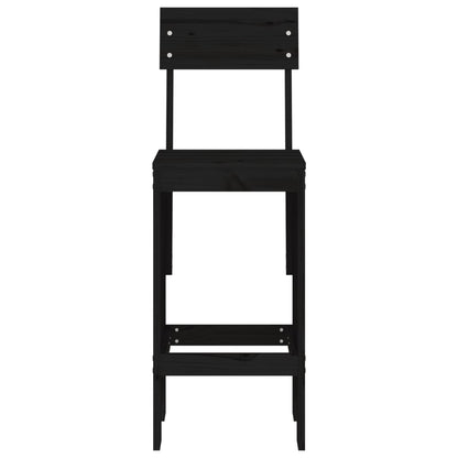 Barkrukken 40X48,5X115,5 Cm Massief Grenenhout Zwart 40 x 48.5 x 115.5 cm Zwart grenenhout