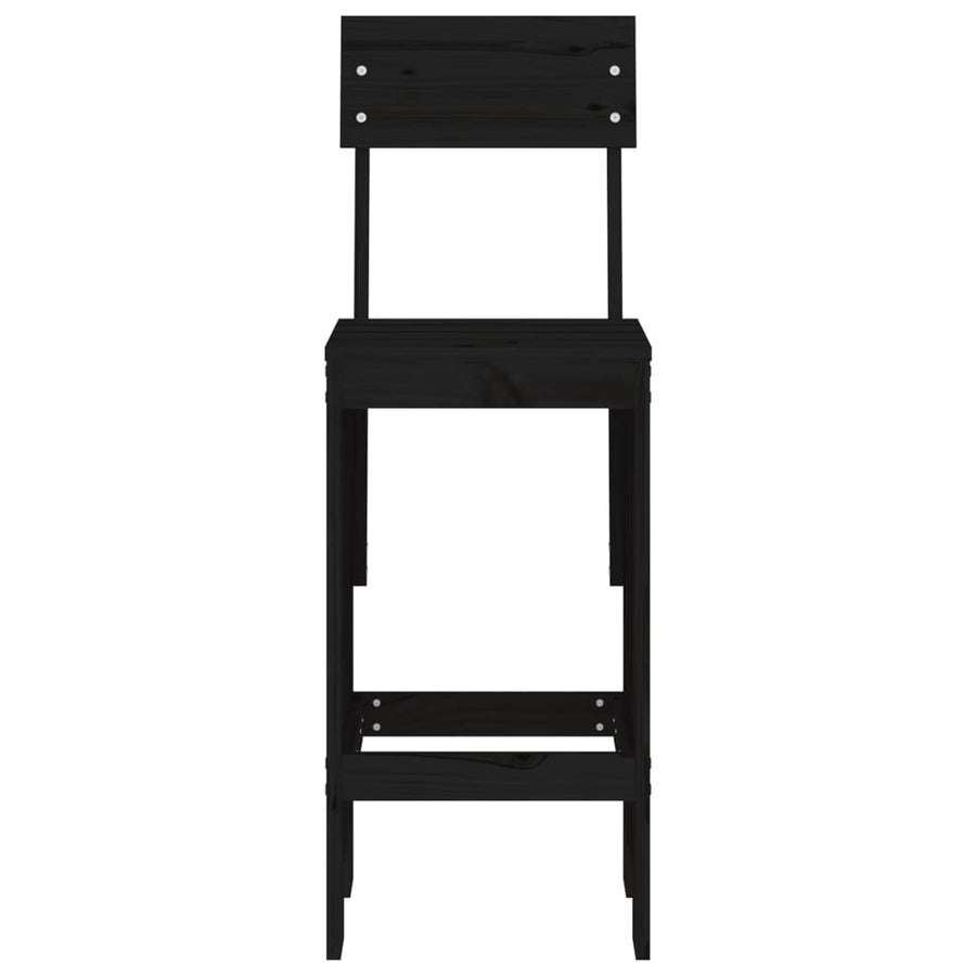 Barkrukken 40X48,5X115,5 Cm Massief Grenenhout Zwart 40 x 48.5 x 115.5 cm Zwart grenenhout