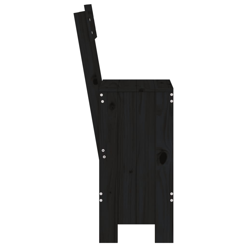 Barkrukken 40X48,5X115,5 Cm Massief Grenenhout Zwart 40 x 48.5 x 115.5 cm Zwart grenenhout
