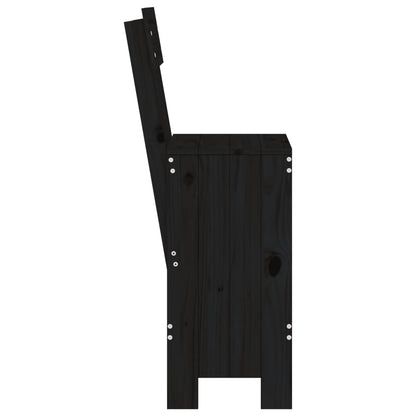 Barkrukken 40X48,5X115,5 Cm Massief Grenenhout Zwart 40 x 48.5 x 115.5 cm Zwart grenenhout