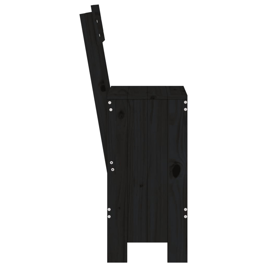 Barkrukken 40X48,5X115,5 Cm Massief Grenenhout Zwart 40 x 48.5 x 115.5 cm Zwart grenenhout