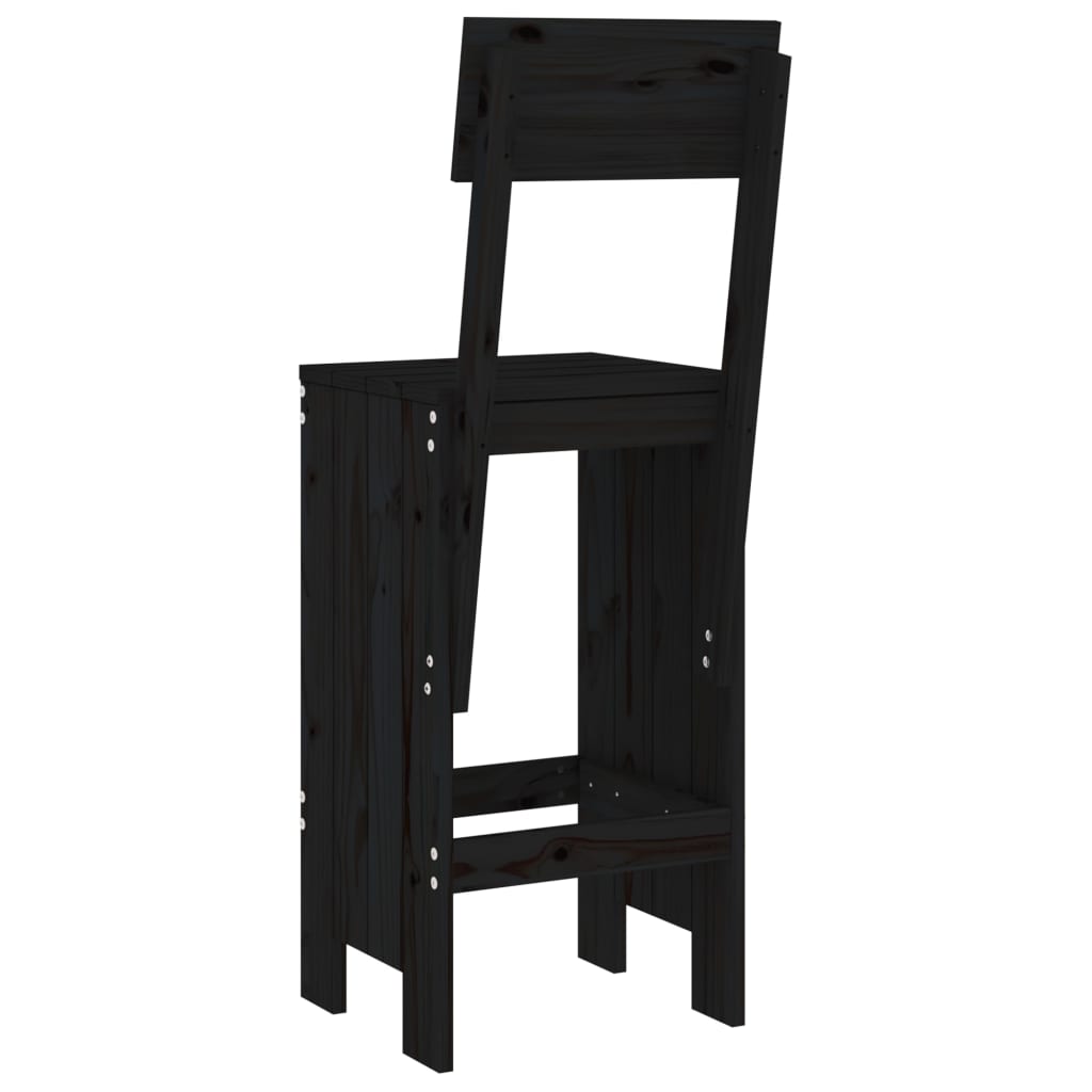 Barkrukken 40X48,5X115,5 Cm Massief Grenenhout Zwart 40 x 48.5 x 115.5 cm Zwart grenenhout