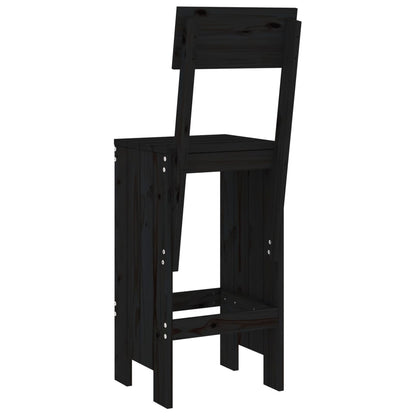 Barkrukken 40X48,5X115,5 Cm Massief Grenenhout Zwart 40 x 48.5 x 115.5 cm Zwart grenenhout