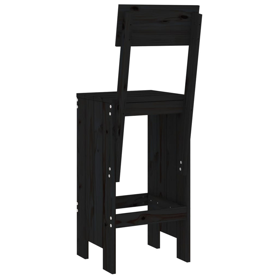 Barkrukken 40X48,5X115,5 Cm Massief Grenenhout Zwart 40 x 48.5 x 115.5 cm Zwart grenenhout