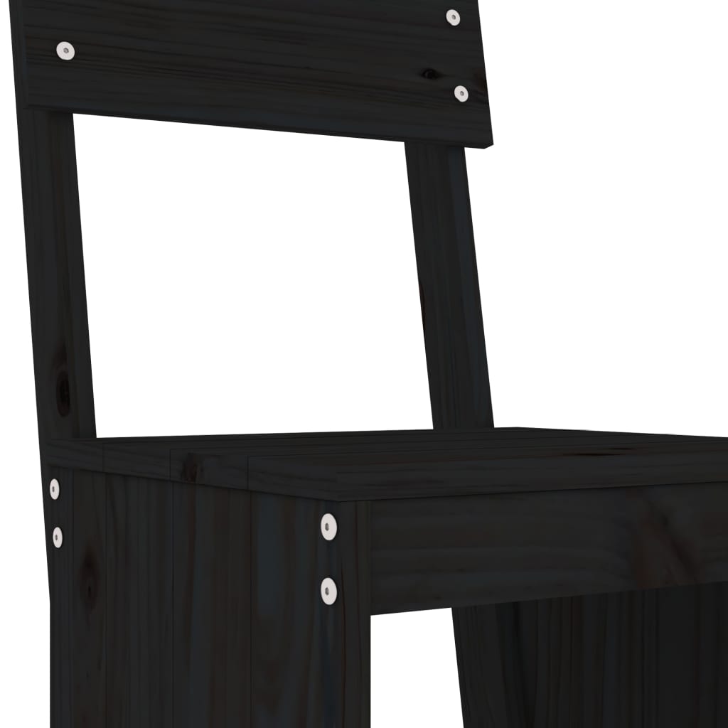 Barkrukken 40X48,5X115,5 Cm Massief Grenenhout Zwart 40 x 48.5 x 115.5 cm Zwart grenenhout