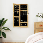 Jewellery cabinet with mirror wall-mounted 30x8.5x90 cm white