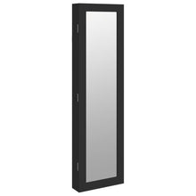 Sieradenkast met spiegel wandgemonteerd 30x8,5x106 cm zwart