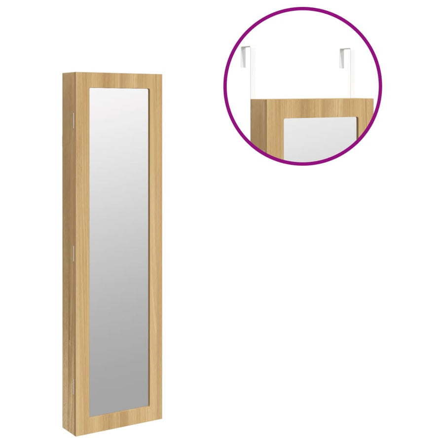 Sieradenkast met spiegel wandgemonteerd 30x8,5x106 cm