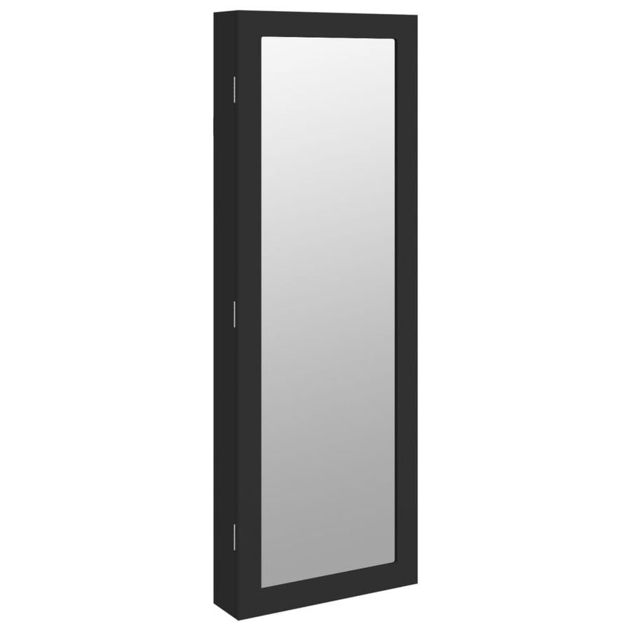 Sieradenkast Met Spiegel Wandgemonteerd 37,5X10X106 Cm Zwart