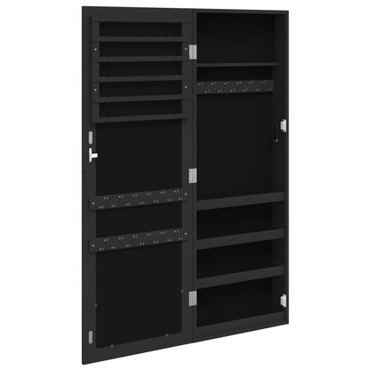 Sieradenkast Met Spiegel Wandgemonteerd 37,5X10X106 Cm Zwart