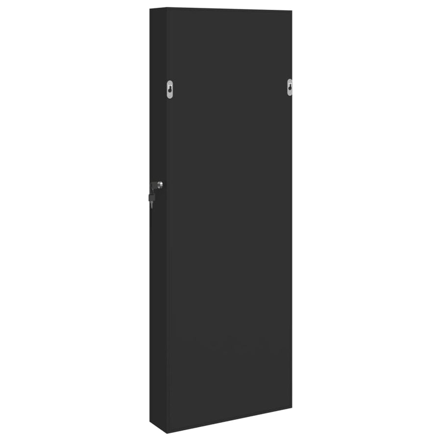 Sieradenkast Met Spiegel Wandgemonteerd 37,5X10X106 Cm Zwart