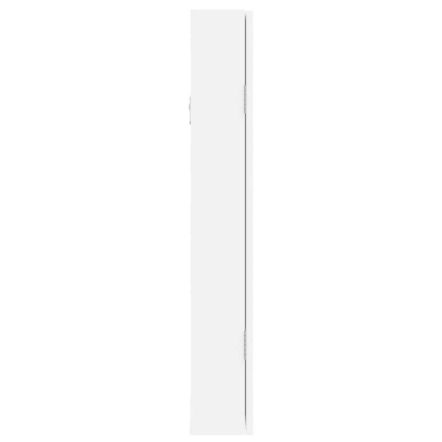 Sieradenkast Met Spiegel Wandgemonteerd 37,5X10X67 Cm Wit