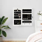 Jewelry Cabinet with Mirror Wall-Mounted 37.5x10x67 cm White