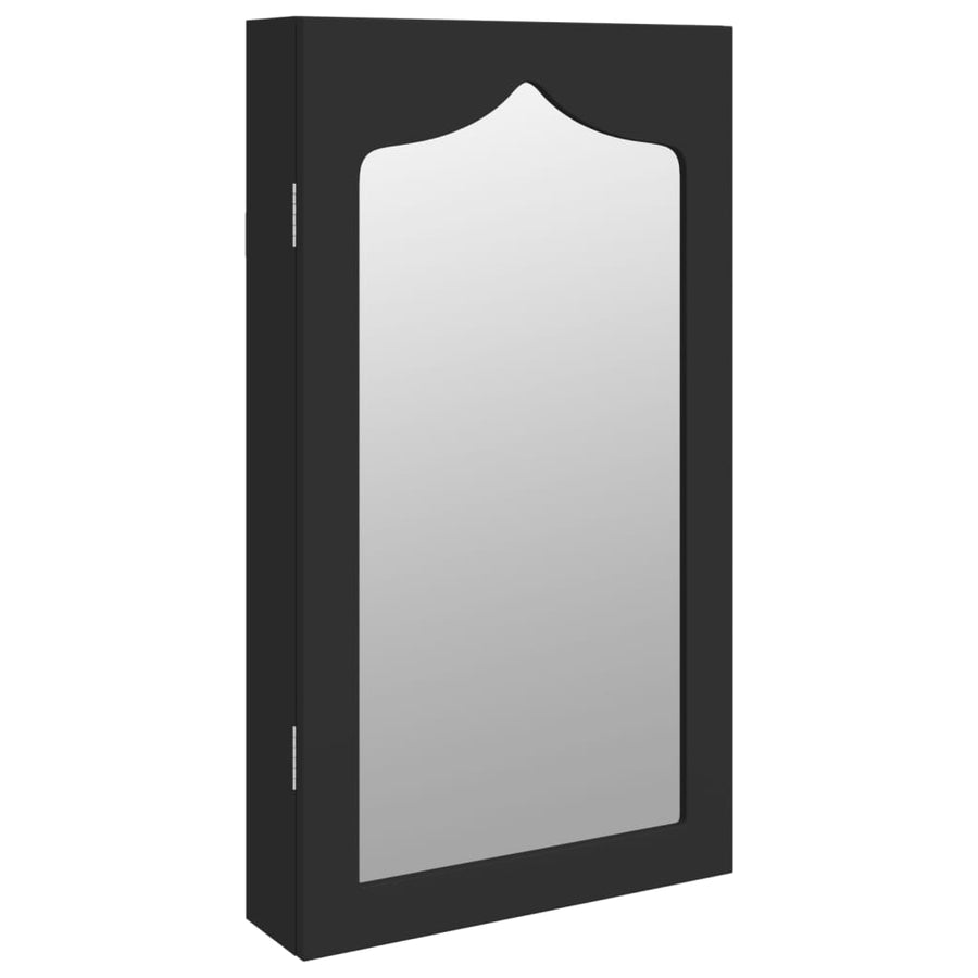 Sieradenkast Met Spiegel Wandgemonteerd 37,5X0X67 Cm 37.5 x 10 x 76 cm Zwart
