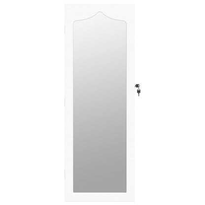 Sieradenkast Met Spiegel Wandgemonteerd 37,5X10X106 Cm Wit
