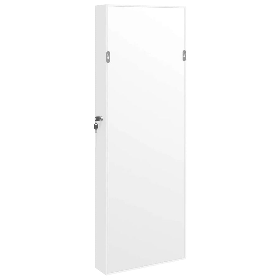 Sieradenkast Met Spiegel Wandgemonteerd 37,5X10X106 Cm Wit