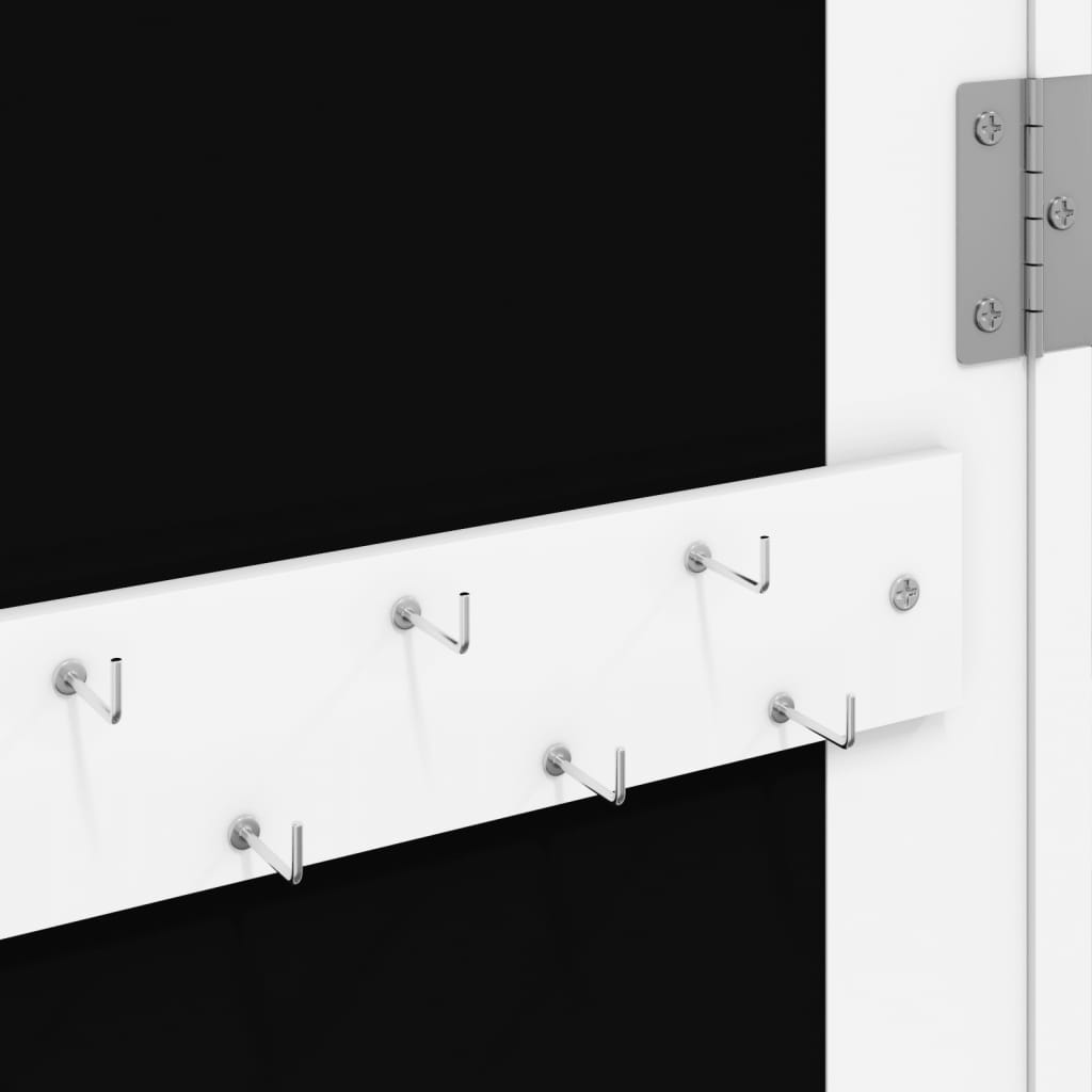 Sieradenkast Met Spiegel Wandgemonteerd 37,5X10X106 Cm Wit