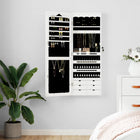 Wall-mounted mirror jewelry cabinet 37.5x10x106 cm white