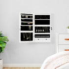 Sieradenkast wandmontage wit met spiegel en LED