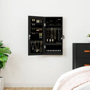 Sieradenkast wandmontage zwart 31,5x9x67 cm
