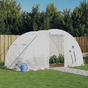 Tuinkas 4x2x2 m staal PE wit