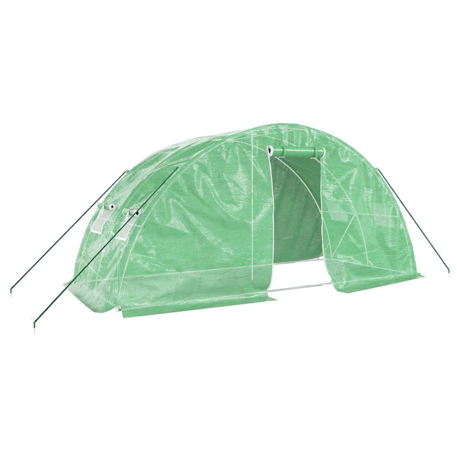 Tuinkas met stalen frame 10 m² 5x2x2,3 m 5 x 2 x 2.3 m Groen