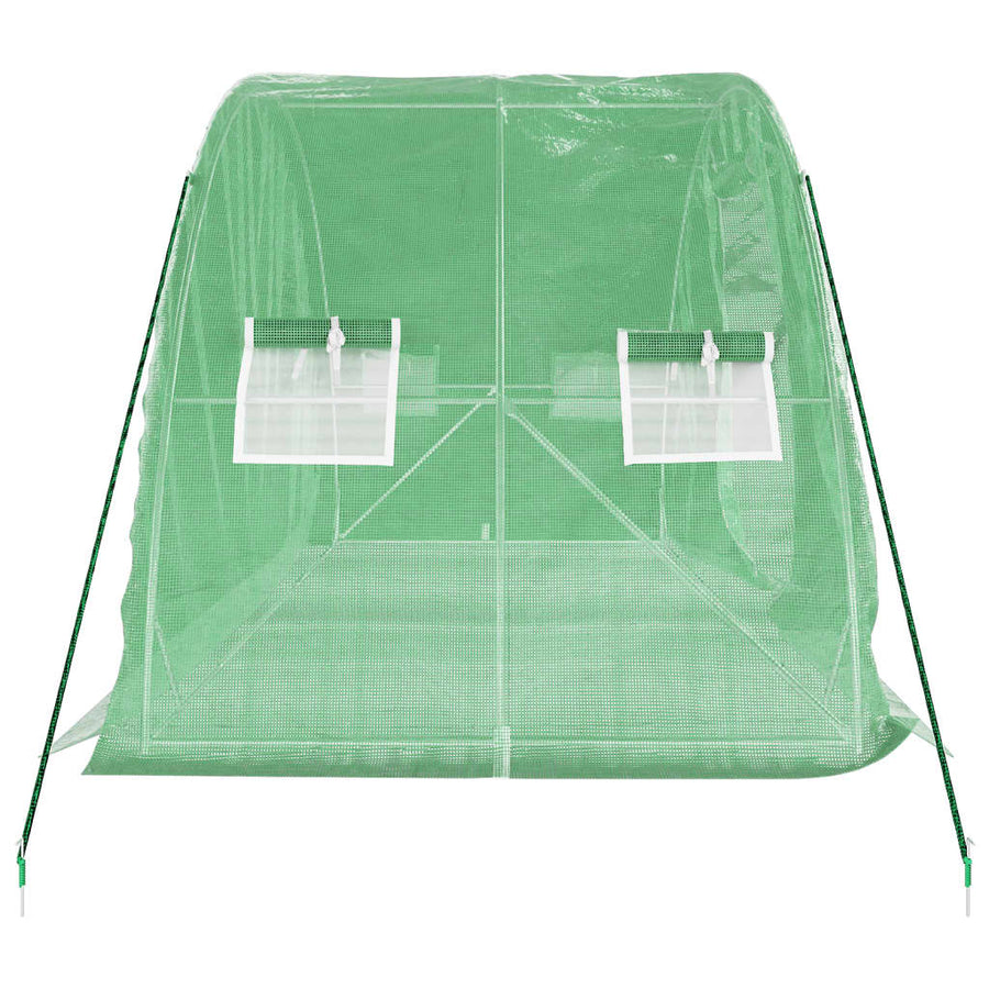Tuinkas met stalen frame 10 m² 5x2x2,3 m 5 x 2 x 2.3 m Groen