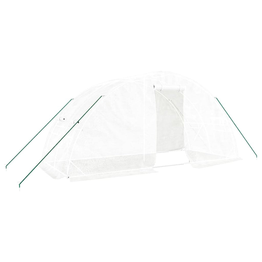 Tuinkas Met Stalen Frame 0 M² 5X2X2,3 M 5 x 2 x 2.3 m Wit