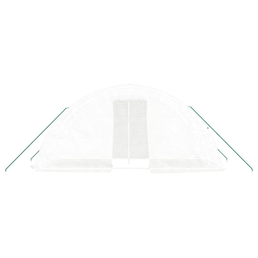 Tuinkas Met Stalen Frame 0 M² 5X2X2,3 M 5 x 2 x 2.3 m Wit
