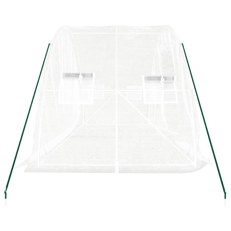 Tuinkas Met Stalen Frame 0 M² 5X2X2,3 M 5 x 2 x 2.3 m Wit
