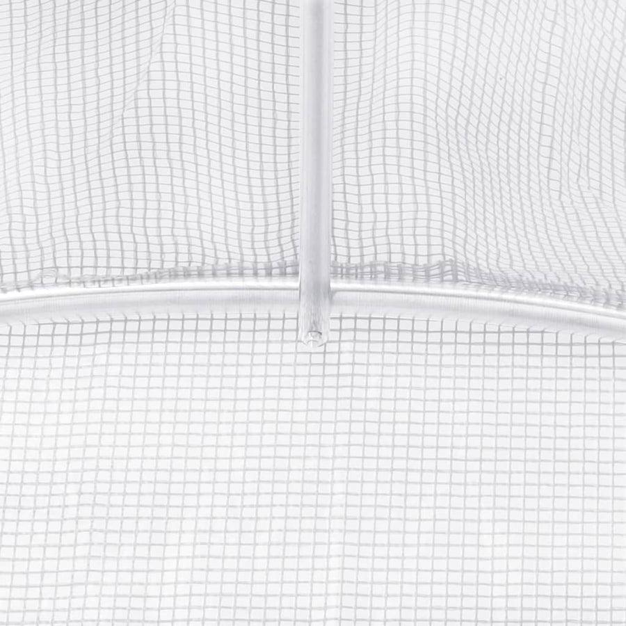 Tuinkas Met Stalen Frame 0 M² 5X2X2,3 M 5 x 2 x 2.3 m Wit